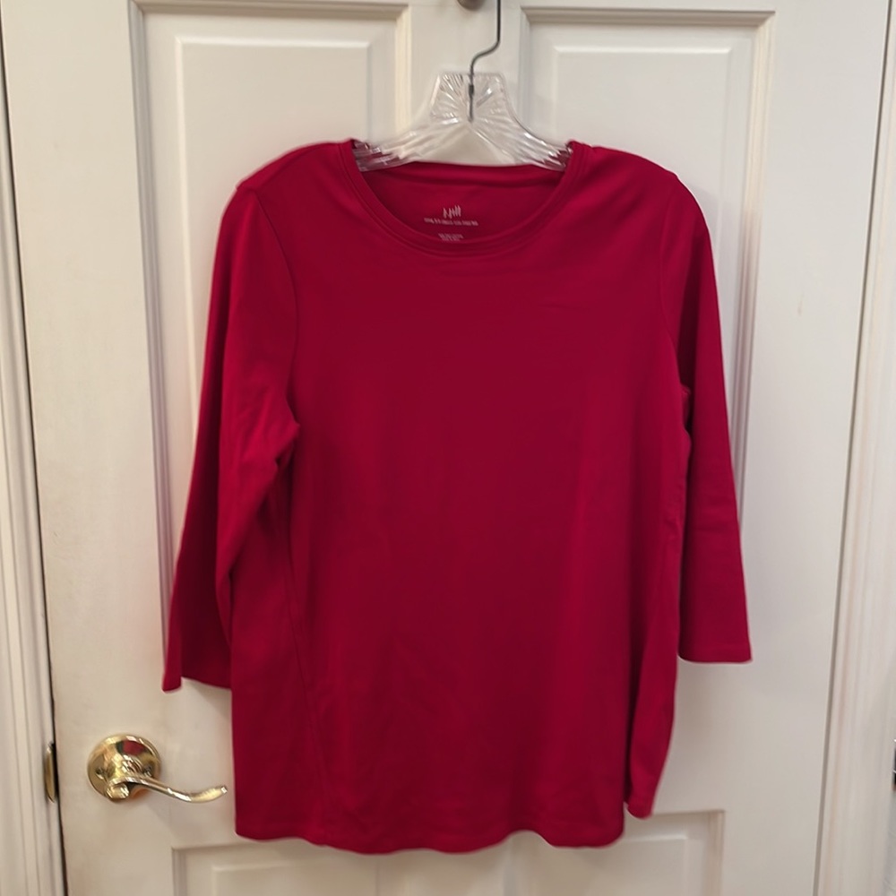 J. Jill 3/4 sleeve side inset tee, size M